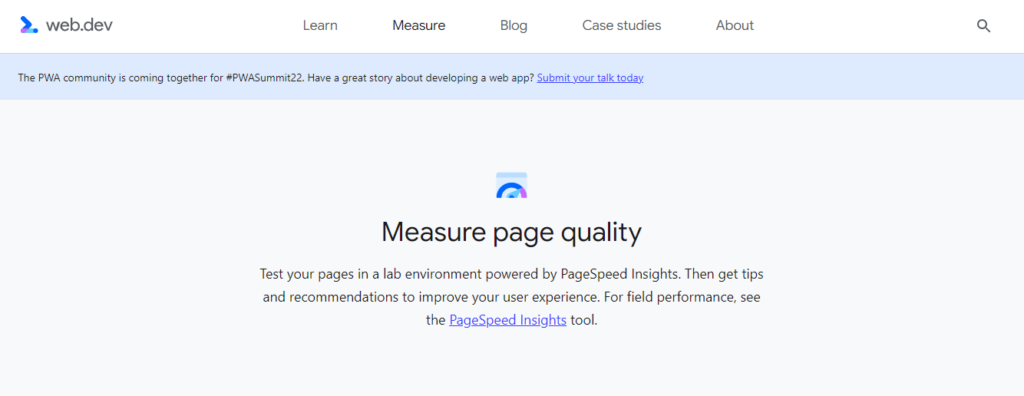 web.dev measure