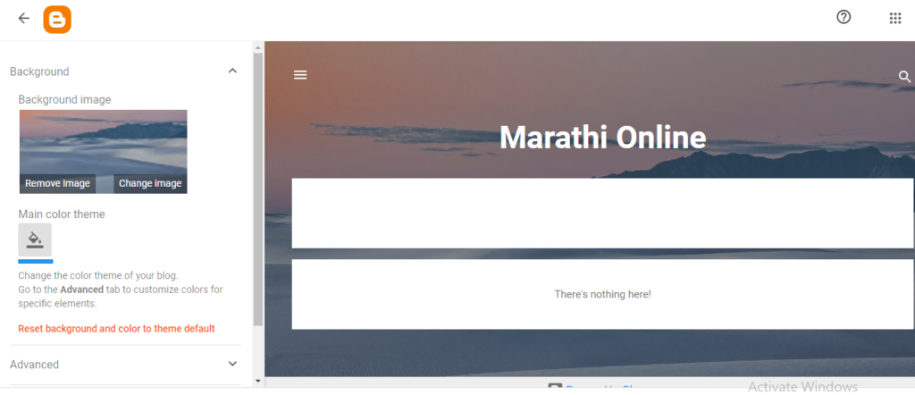 blogger customize option