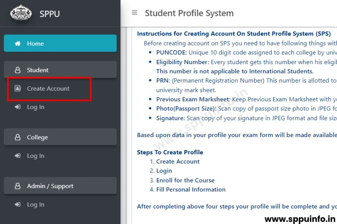 how to fill sppu exam form