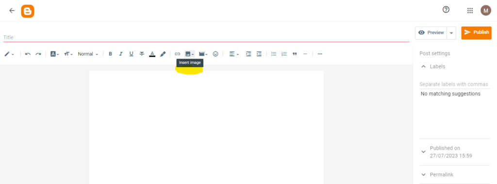 add image in blogger blog