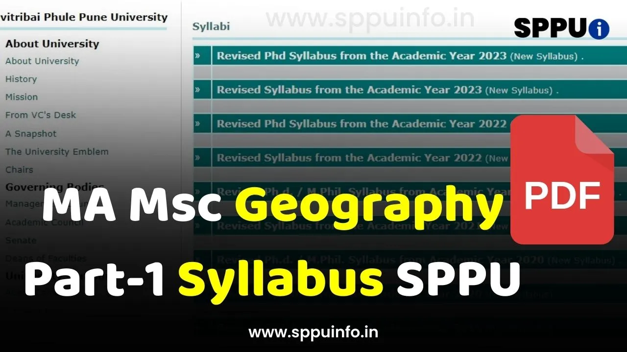 MA Msc Geography Part-1 Syllabus SPPU